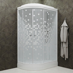 Душевая кабина Triton Коралл 120х80х217,5 см стекло тонированное 4 мм с низким поддоном асимметрия правая - фото 2