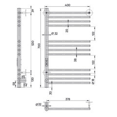 Полотенцесушитель электрический Indigo Family 700х400 мм 60 Вт с терморегулятором хром - фото 9