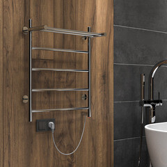 Полотенцесушитель электрический Indigo Arc с полкой 600х500 мм 80 Вт хром - фото 4