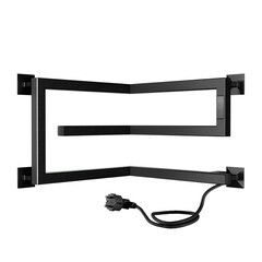 Изображение товара Полотенцесушитель электрический Indigo Korfu 300х400 мм 80 Вт угловой с терморегулятором черный муар