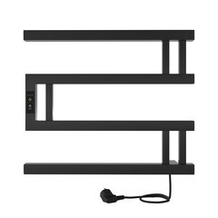 Изображение товара Полотенцесушитель электрический Indigo Muza 430х500 мм 64 Вт с терморегулятором черный муар