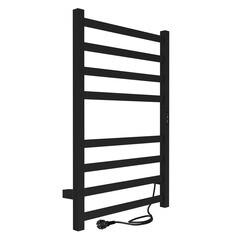 Полотенцесушитель электрический Indigo Oktava Slim 3 800х530 мм 90 Вт с терморегулятором черный муар - фото 5