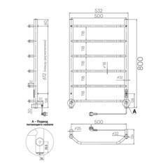 Полотенцесушитель электрический Indigo Roof Lux 800х532 мм 80 Вт с терморегулятором хром - фото 3