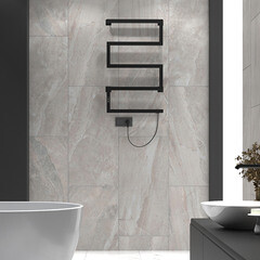 Полотенцесушитель электрический Indigo Sparta 800х500 мм 120 Вт с терморегулятором черный муар - фото 8