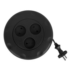 Удлинитель Эра 3 розетки 3 м ПВС 2х0,75 кв.мм 10 А 2,2 кВт черный (Б0019039) - фото 2