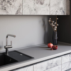 Панель стеновая ДСП для кухни 3000х600х4,5 мм 1478/s grey - фото 4