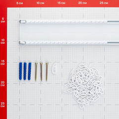 Карниз потолочный алюминиевый двухрядный Facile 240 см белый - фото 5