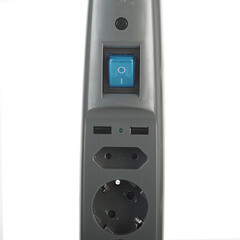 Сетевой фильтр 5 розеток 2 м 10 А 2,2 кВт черный (C0043326/6192) - фото 3