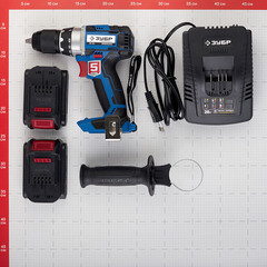 Дрель-шуруповерт аккумуляторная бесщеточная Зубр DB-201-22 20 В 2 Ач Li-Ion 2 АКБ и ЗУ - фото 3