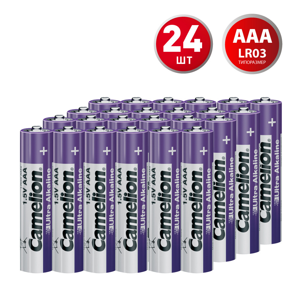 Изображение товара Батарейка Camelion Ultra ААА LR03 1,5 В (24 шт.)