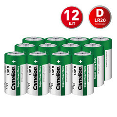 Изображение товара Батарейка Camelion D R20 1,5 В (12 шт.) (R20P-SP2G)