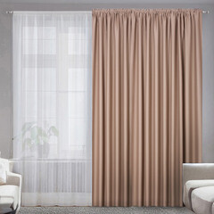 Штора микроблэкаут бежевая 200х270 см Mona Liza Monocolor (МЛ706/19/Е200) - фото 2