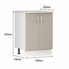 Кухонный модуль напольный 60х84х53,6 см Твэгги тауп 1 полка - фото 4