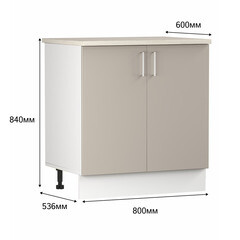 Кухонный модуль напольный 80х84х53,6 см Твэгги тауп 1 полка - фото 4