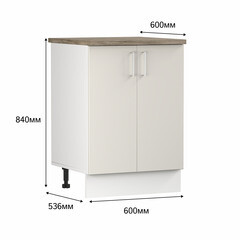 Кухонный модуль напольный 60х84х53,6 см Твэгги ваниль 1 полка - фото 4