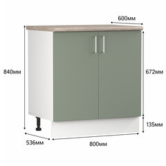Кухонный модуль напольный 80х84х53,6 см Твэгги зеленый 1 полка - фото 4