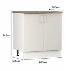 Кухонный модуль напольный 80х84х53,6 см Твэгги ваниль 1 полка - фото 4