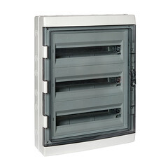 Изображение товара Щит распределительный навесной EKF PROxima ЩРН-ПГ-54 пластиковый IP65 625х450х155 мм 54 модуля прозрачная дверь серый