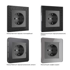 Розетка Werkel встраиваемая графит рифленый (a050761) - фото 2