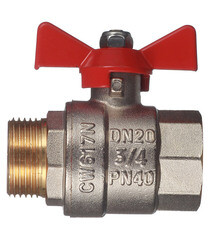 Кран шаровой латунный Valtec Base 3/4 ВР(г) х 3/4 НР(ш) бабочка прямой (VT.218.N.05) - фото 2