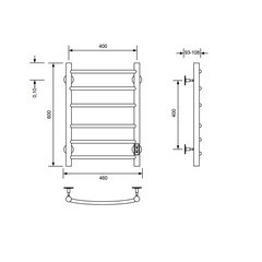 Полотенцесушитель электрический MyFrea MyMadrid 600х400 мм 62 Вт с терморегулятором хром - фото 7