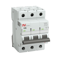 Автоматический выключатель модульный EKF Averes AV-6 3Р 25А тип C 6 кА 400 В (mcb6-3-25C-av) - фото 3