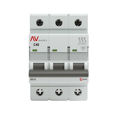 Автоматический выключатель модульный EKF Averes AV-6 3Р 40А тип C 6 кА 400 В (mcb6-3-40C-av) - фото 1
