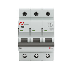 Автоматический выключатель модульный EKF Averes AV-6 3Р 20А тип C 6 кА 400 В (mcb6-3-20C-av) - фото 1