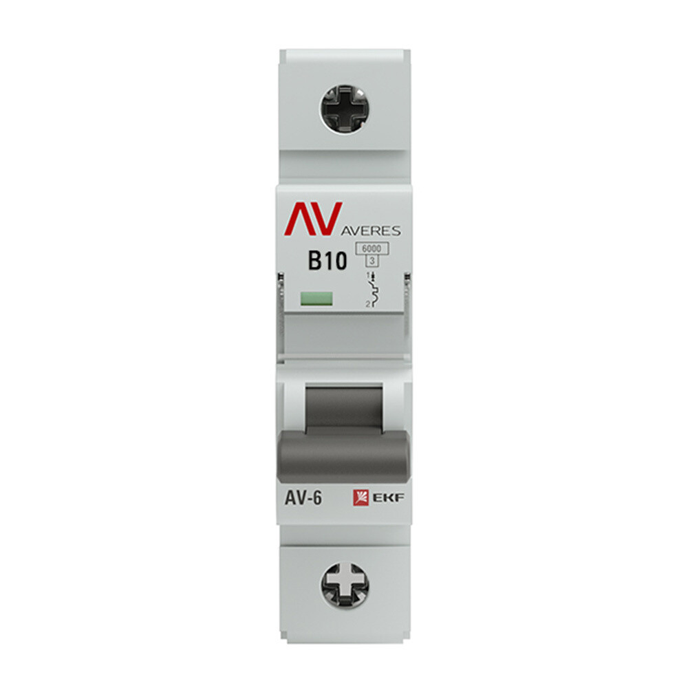 Изображение товара Автоматический выключатель модульный EKF Averes AV-6 10А 230В тип B IP20