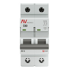 Автоматический выключатель модульный EKF Averes AV-6 2Р 63А тип C 6 кА 230 В (mcb6-2-63C-av) - фото 1
