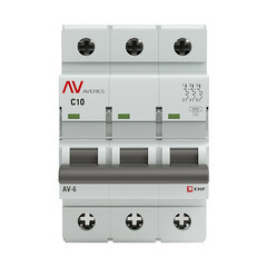 Изображение товара Автоматический выключатель модульный EKF Averes AV-6 3Р 10А тип C 6 кА 400 В (mcb6-3-10C-av)