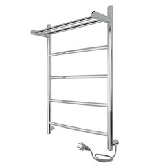 Полотенцесушитель электрический Indigo Arc с полкой 600х400 мм 80 Вт хром - фото 1