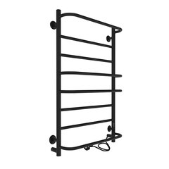 Полотенцесушитель электрический Indigo Europe Lux 800х532 мм 85 Вт с терморегулятором черный муар - фото 2