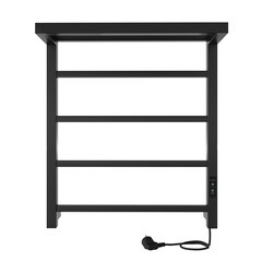 Изображение товара Полотенцесушитель электрический Indigo Forma с полкой 600х500 мм 105 Вт с терморегулятором черный муар