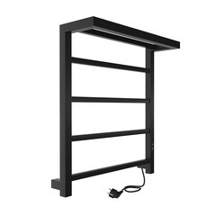 Полотенцесушитель электрический Indigo Forma с полкой 600х500 мм 105 Вт с терморегулятором черный муар - фото 7