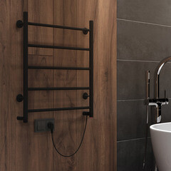 Полотенцесушитель электрический Indigo Line 600х500 мм 65 Вт черный муар - фото 3