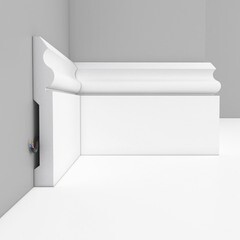 Плинтус экополимер Decomaster 141х15х2000 мм белый (A035) - фото 2