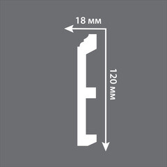 Плинтус экополимер Decomaster 120х18х2000 мм белый (A026) - фото 2