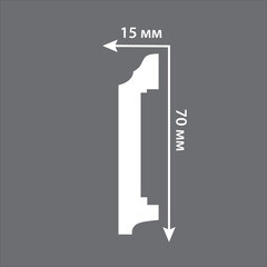 Плинтус экополимер Decomaster 70х15х2000 мм белый (A025) - фото 3