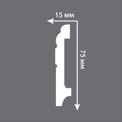 Плинтус экополимер Decomaster 76х15х2000 мм белый (A024) - фото 4