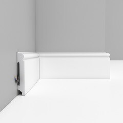 Плинтус экополимер Decomaster 80х14х2000 мм белый (A023) - фото 6