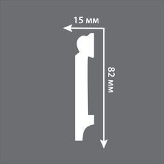 Плинтус экополимер Decomaster 80х14х2000 мм белый (A023) - фото 3
