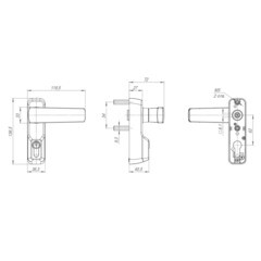 Ручка дверная Fuaro AP.H-136 для антипаники 1700в/1700с с ключом черная (46369) - фото 3