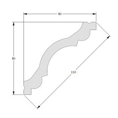 Плинтус потолочный из дюрополимера ударопрочный 80х80х2000 мм Basixx by Orac Vintage - фото 2