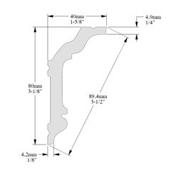Плинтус потолочный из дюрополимера ударопрочный 40х80х2000 мм Basixx by Orac Border - фото 2