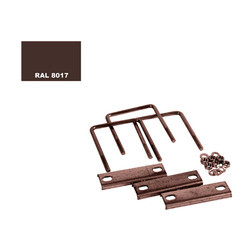 Крепление сетки/секции заборной к столбам 50х50 мм коричневое RAL 8017 (3 шт.) - фото 2