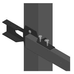 Кронштейн для столба заборного 50х50 мм графитовый серый RAL 7024 - фото 2