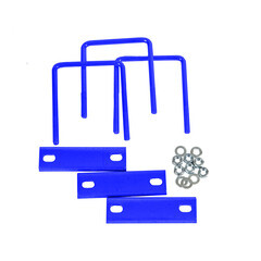 Крепление сетки/секции заборной к столбам 50х50 мм синее RAL 5005 (3 шт.) - фото 1
