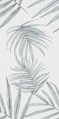 Плитка облицовочная Lavelly City Jungle Palm Leaves белая 500х250х9 мм (13 шт.=1,625 кв.м) - фото 1