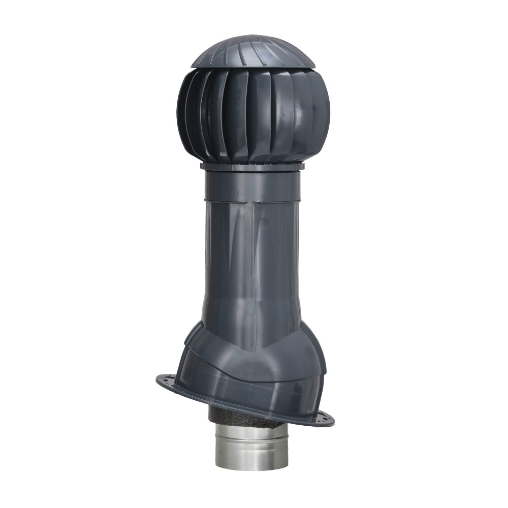 Изображение товара Комплект вентиляции Gervent для гибкой черепицы и фальцевых кровель d125x160 мм серый RAL 7024